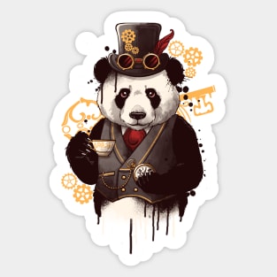 Steampunk panda Sticker